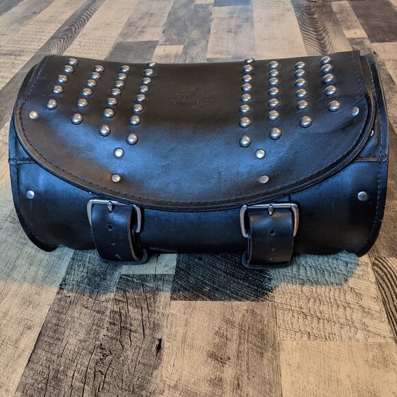 Harley Davidson Heritage Softail Leather Touring Bag Black Saddlebag - Picture 2 of 14